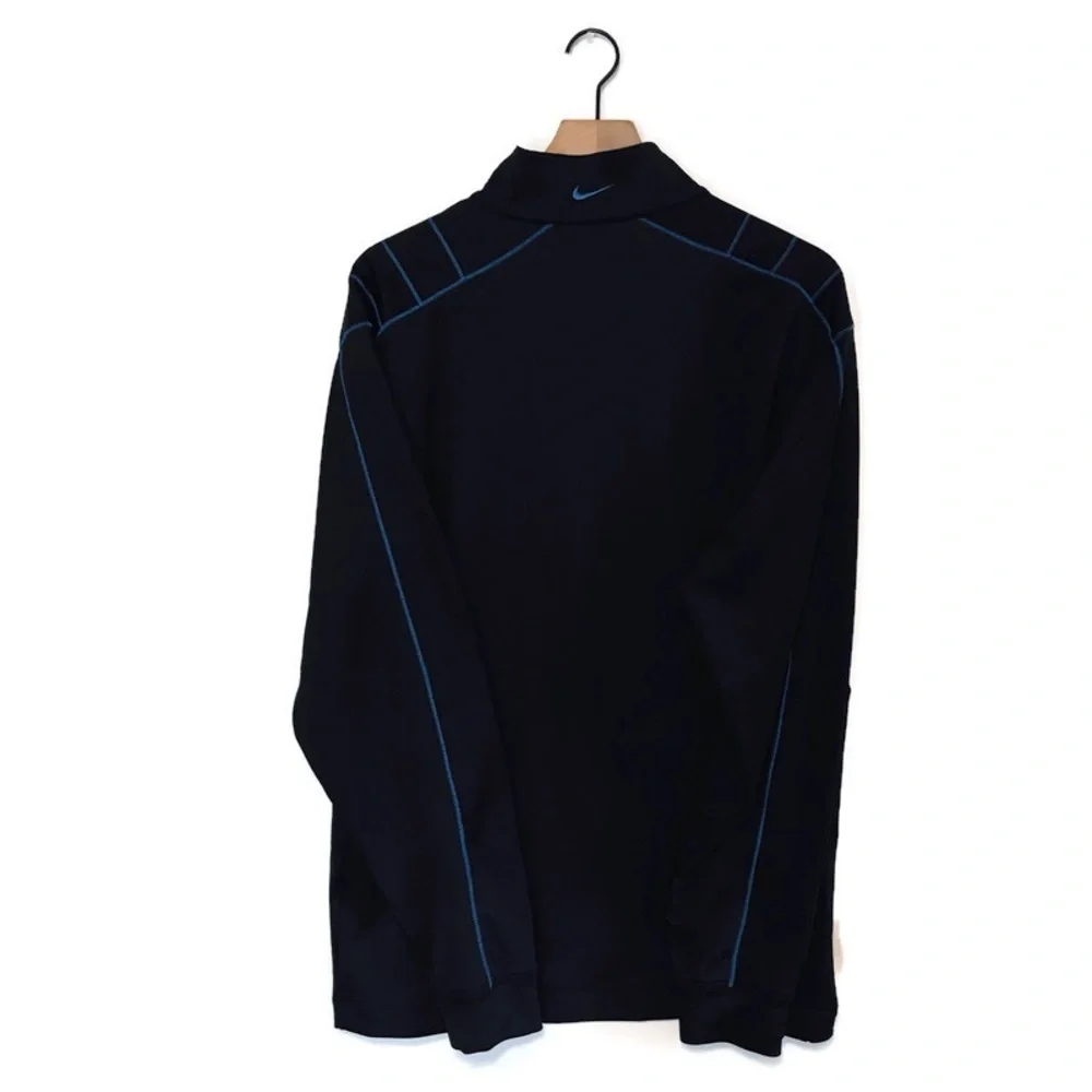 Nike Holf Dri-Fit Men's Black Blue Full Zip Track Jacket Athletic Size Large
